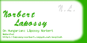 norbert lapossy business card